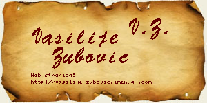 Vasilije Zubović vizit kartica